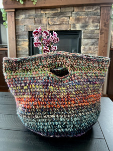 Learn to Crochet a Scrap Yarn Basket