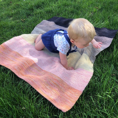 Simple Garter Stripes Baby Blanket Pattern