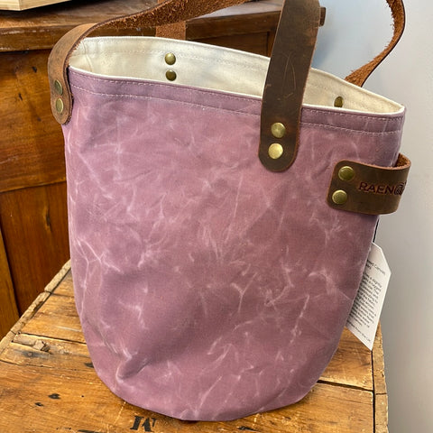 Waxed Canvas Bucket Bag with Pocket